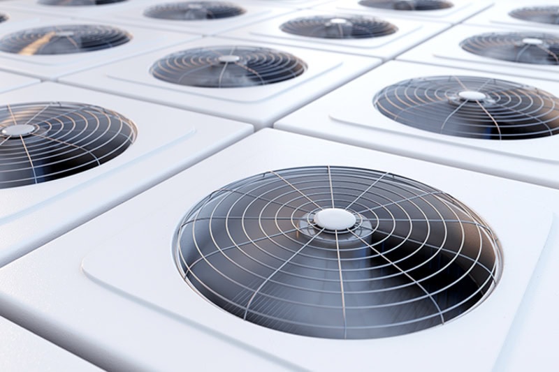 AC Fans on top of HVAC unit.