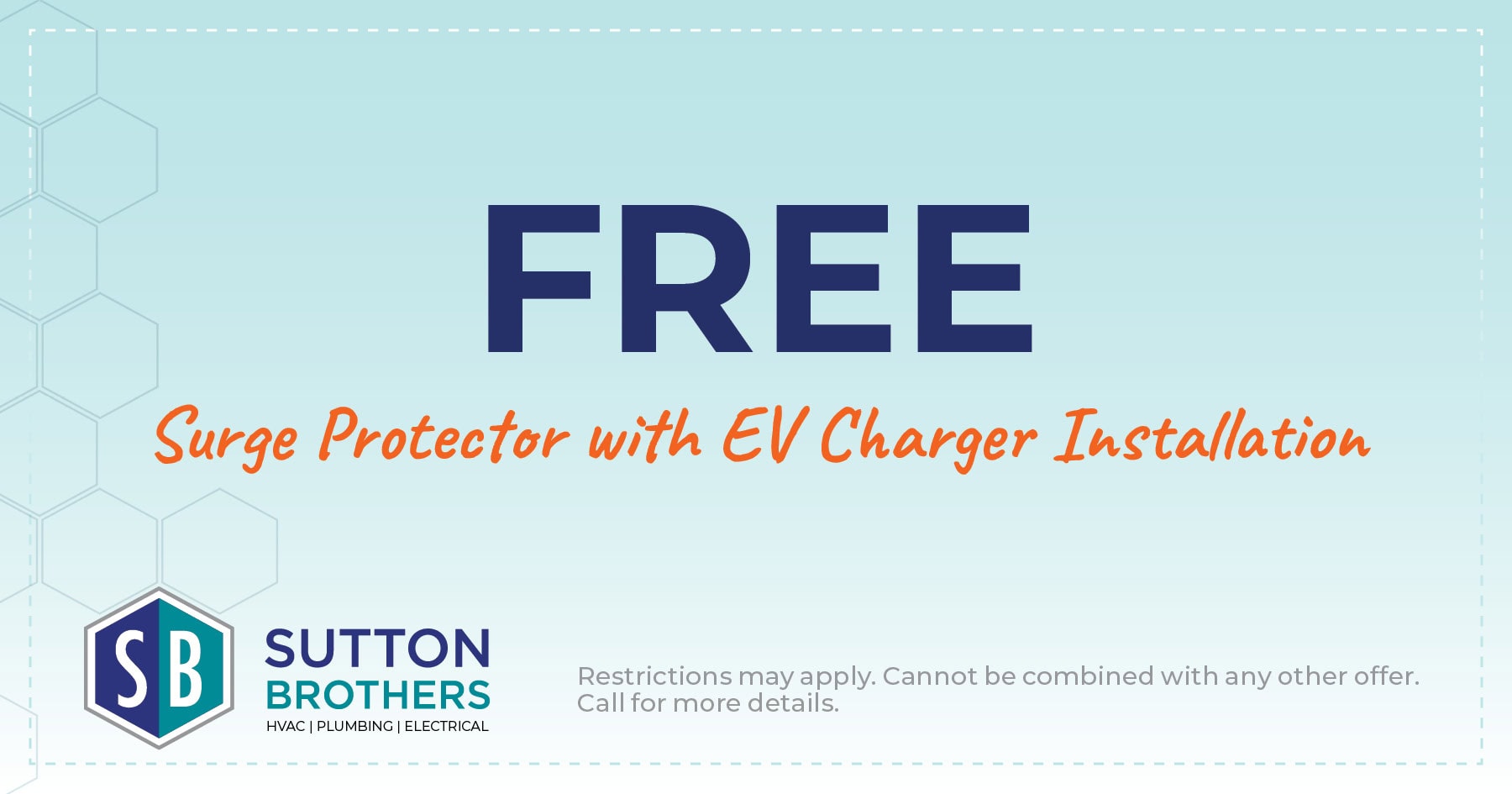 Free surge protector with EV charger installation.